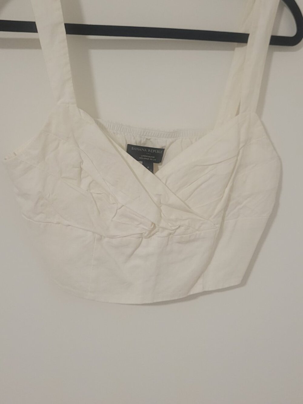 Banana Republic Linen Bustier Crop Top - Cream White - Size 6 - Side Zip - Picture 2 of 4